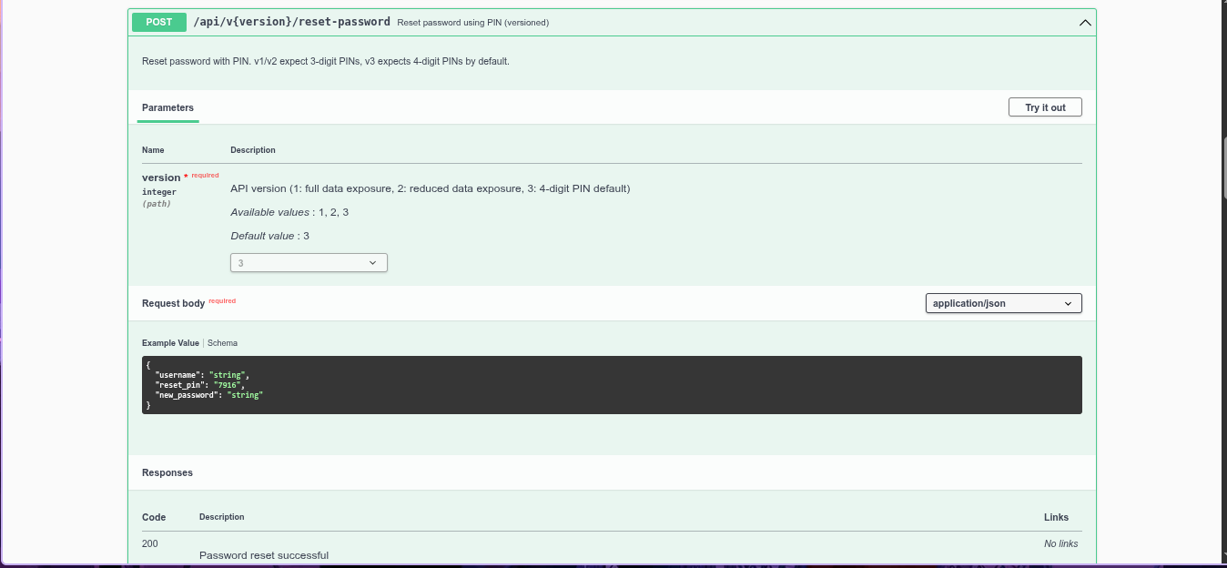 Swagger docs showing all three API versions
