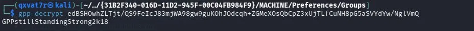 GPP password decrypted